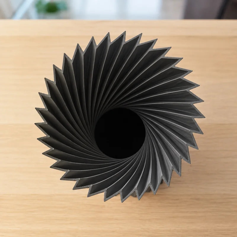 Vaso Decorativo Grande Espiral Preto