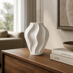 Vaso Decorativo para Sala Ondulado Branco