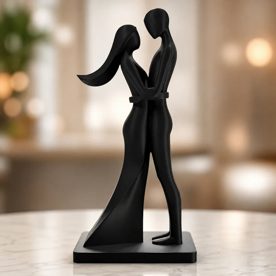 Escultura Decorativa Casal Preto