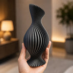 Vaso Decorativo Grande Espiral Preto