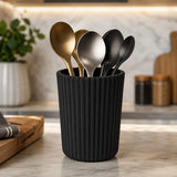 Porta-Utensílios Preto Canelado